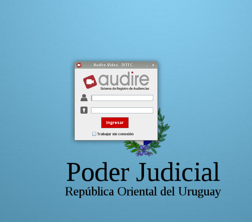 Captura de pantalla del sistema Audire del Poder Judicial Uruguayo
